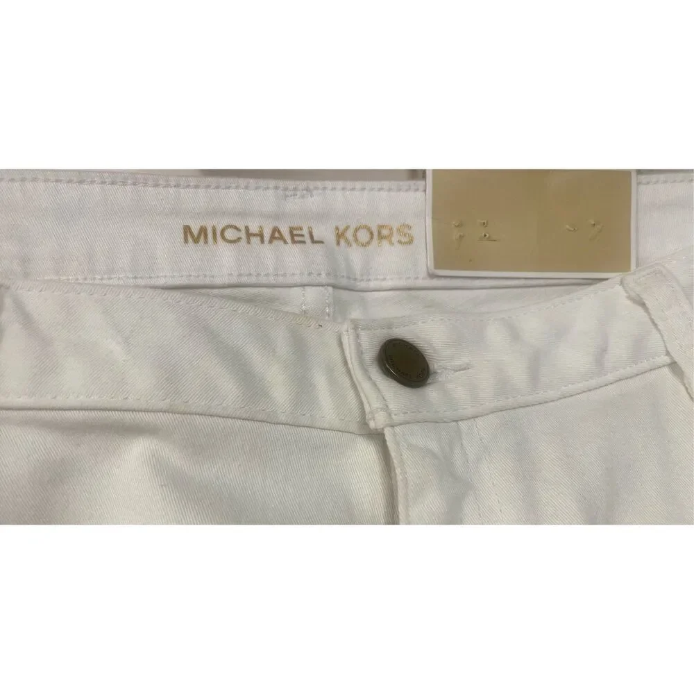 NWT Michael Kors Selma White Jeans High Rise Ankle Sz. 14P